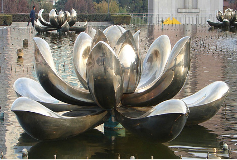不銹鋼荷花雕塑 不銹鋼荷花雕塑